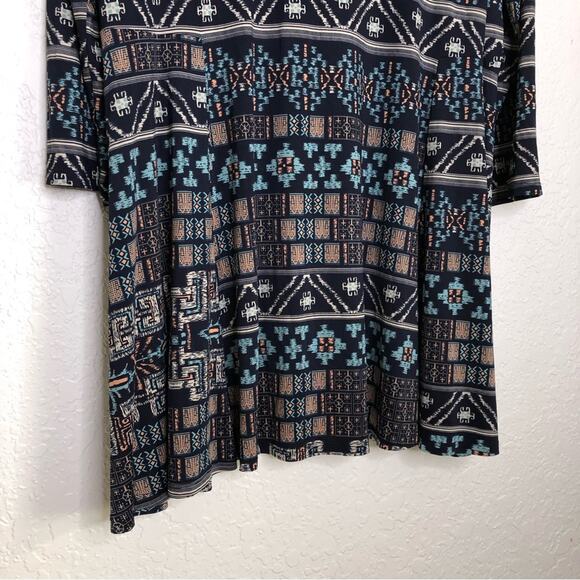 MISA Los Angeles navy blue geometric graphic print shift dress size 1X - Picture 5 of 15